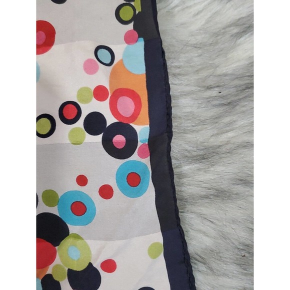 Multifunctional Polka Dot Circles Multicolored Square Silk Scarf - Picture 3 of 7